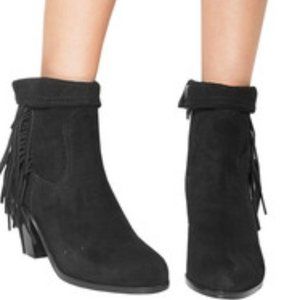 Sam Edelman Louie Fringed Suede Western Ankle Bootie **Closet Closing**